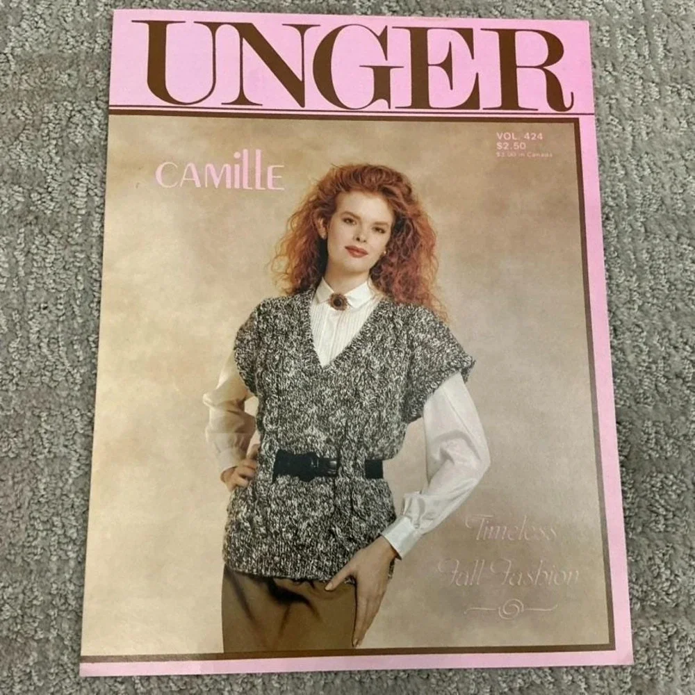 Lot 6 Vintage UNGER Knitting Crochet Pattern Books Womens Retro Knits Sweaters